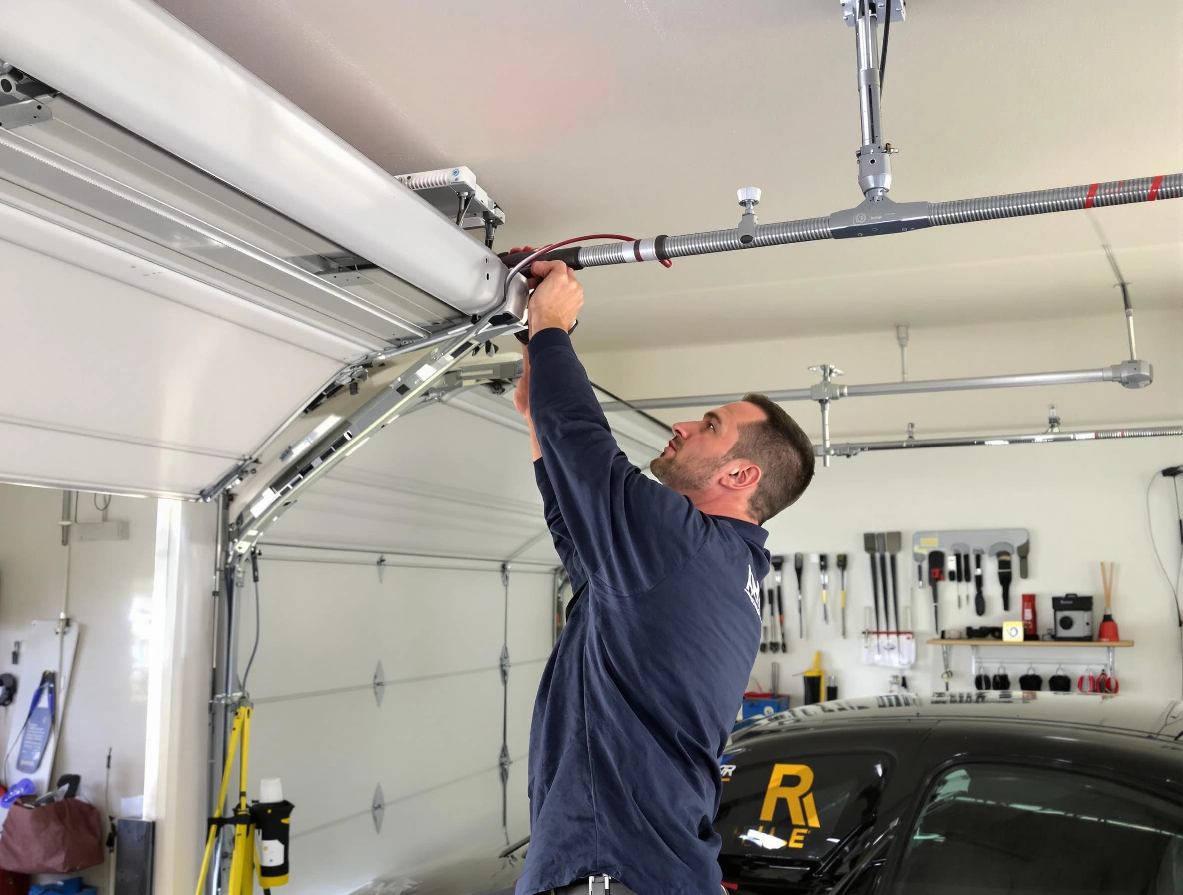 Paramus Garage Door Repair technician performing garage door cable repair in Paramus