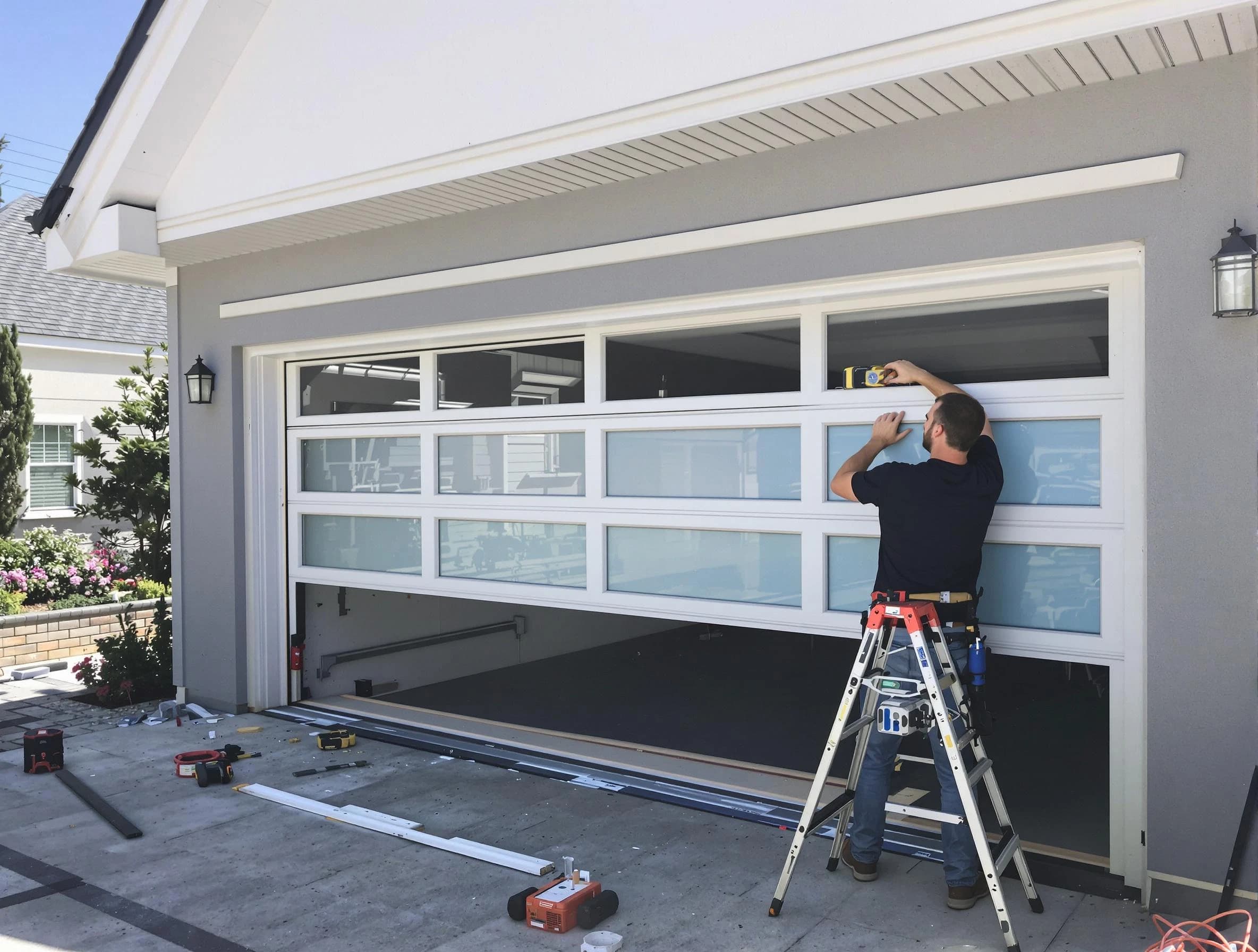 Paramus Garage Door Repair team performing garage door replacement in Paramus
