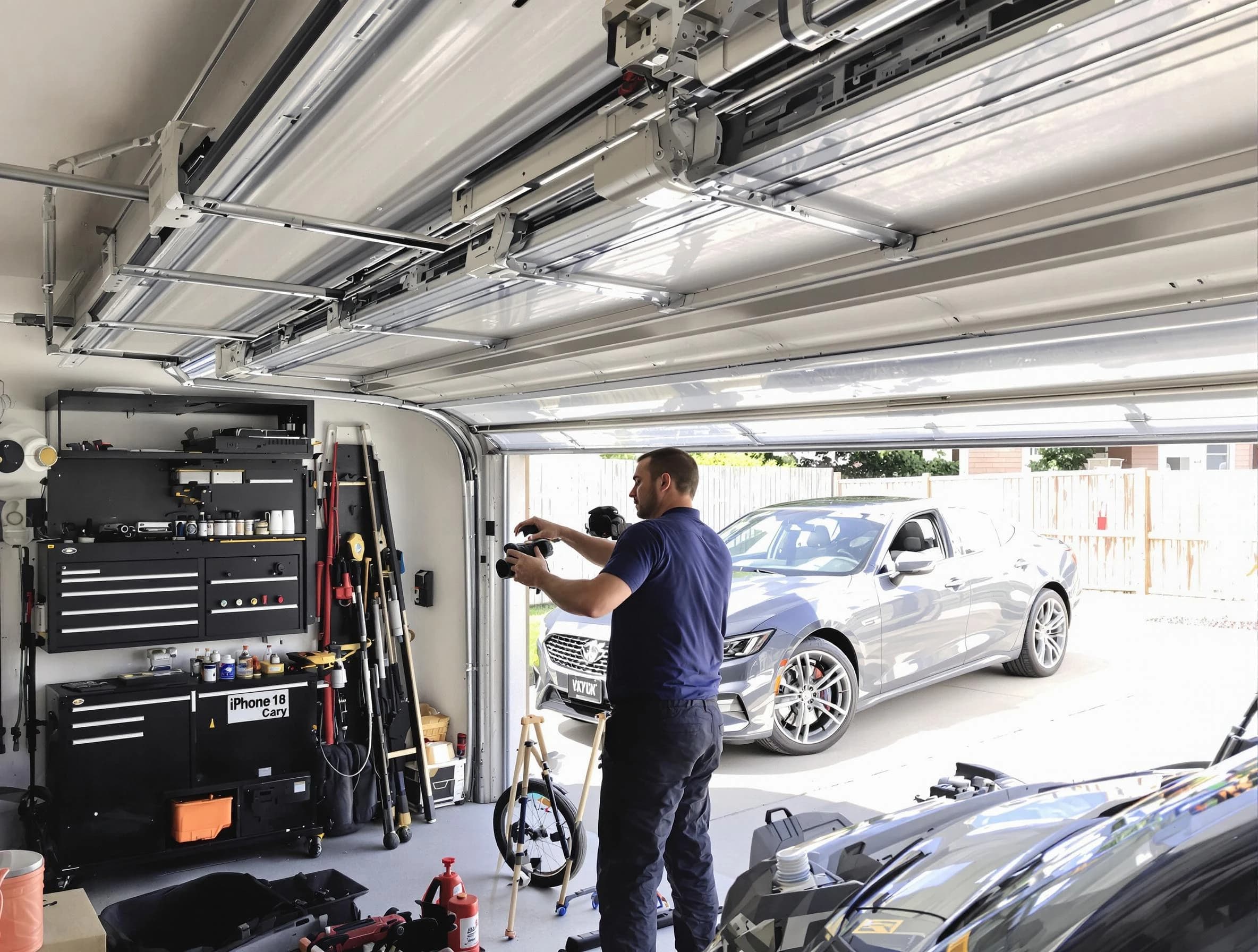 Paramus Garage Door Repair technician fixing noisy garage door in Paramus
