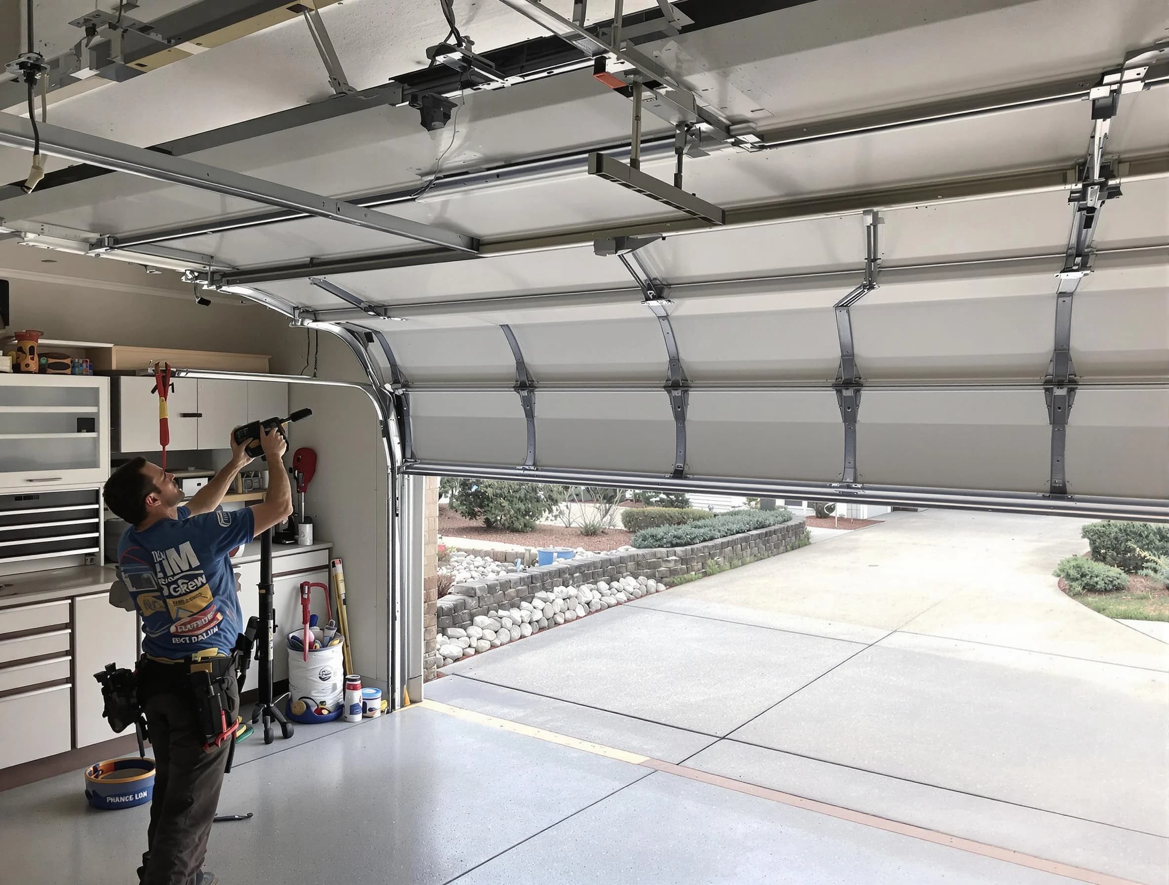 Garage door track repair service by Paramus Garage Door Repair in Paramus