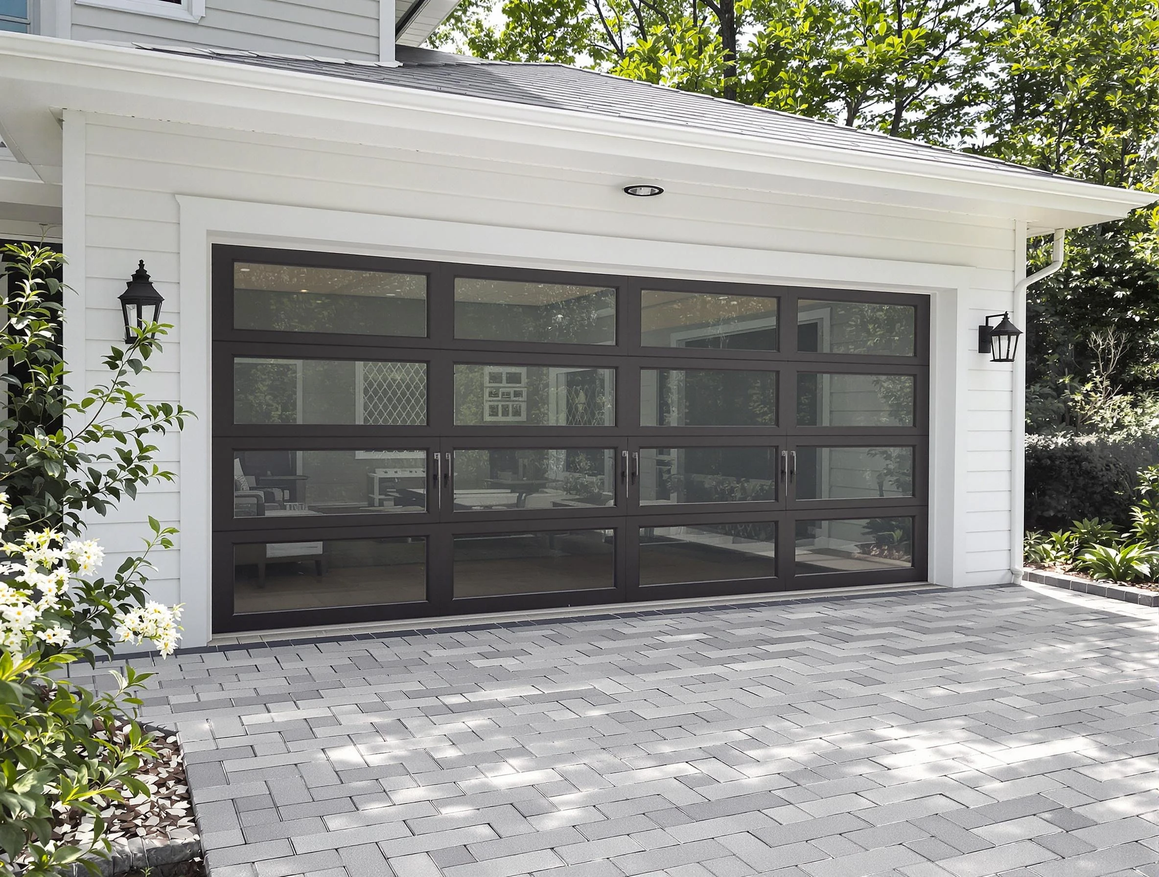 Paramus Garage Door Repair design specialist presenting custom garage door options to Paramus homeowner