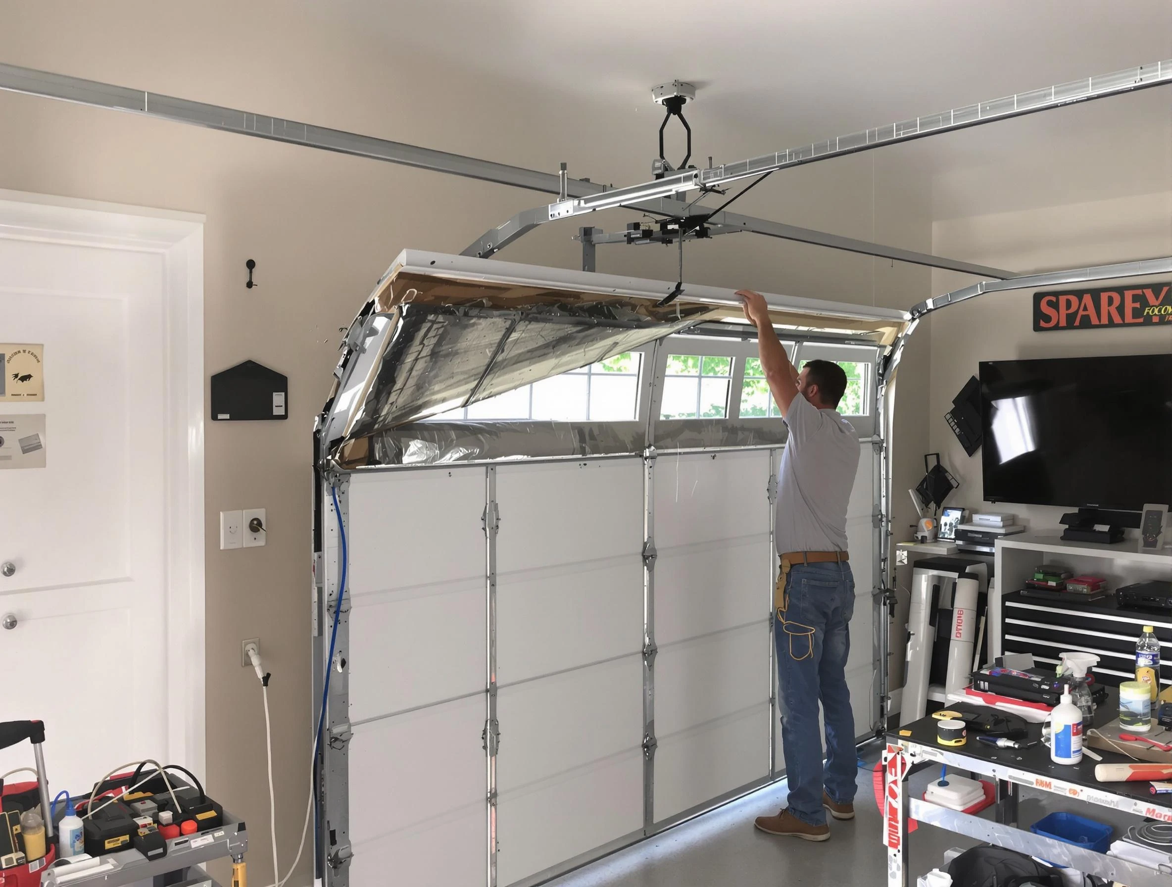 Garage door section replacement by Paramus Garage Door Repair in Paramus