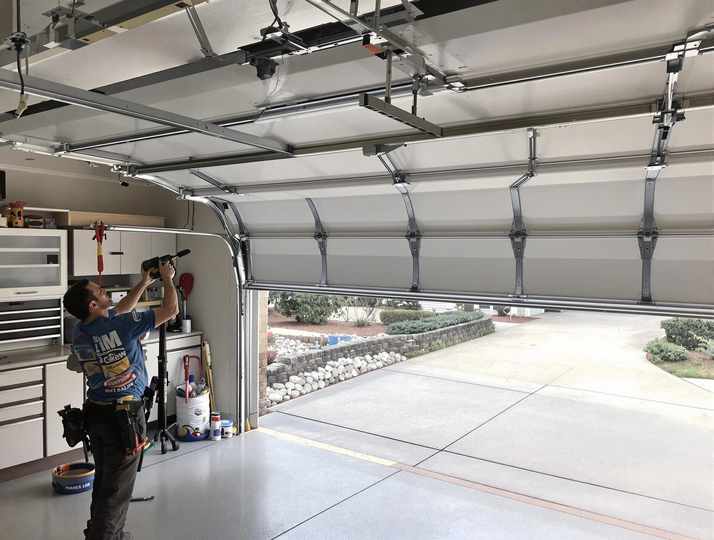 Garage door track repair service by Paramus Garage Door Repair in Paramus